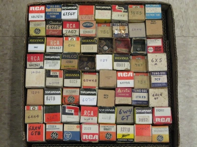 $15.75 • Buy Box Lot Of 64 Pieces Vintage TV / AUDIO / GUITAR / AMPLIFIER / HAM / RADIO Tubes