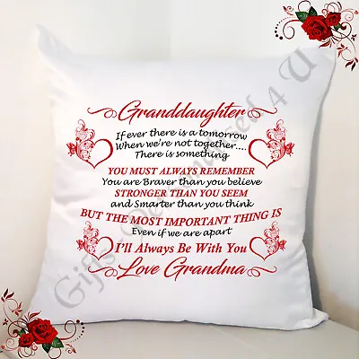 Personalised White Cushion 18  - Granddaughter Loving Quotes - Style 15 • £12.99