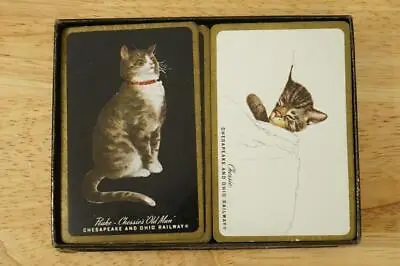 Vintage Playing Cards CHESSIE CAT Chesapeake Ohio Railroad Advertising Complete • $84.51