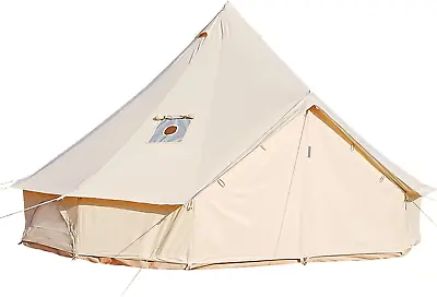 Canvas Bell Tent Glamping Yurt Tent With Stove Jack Waterproof And Breathable  • $837.99