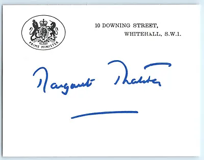 Margaret Thatcher UK Prime Minister 10 Downing Street Card Facsimile Autograph • $25.25