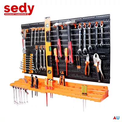 $34.99 • Buy New 52Pc Wall Mounted Tool Storage Rack Wrench Spanner Holder WorkShop Organizer