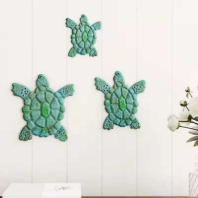 Lavish Home Turtle Wall Art-Nautical 3D Metal Hanging Decor Vintage Coastal Sea • $14.79