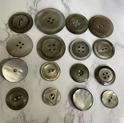 Vintage Mother Of Pearl Shell Abalone Button Crafting Lot Y-7 • $5