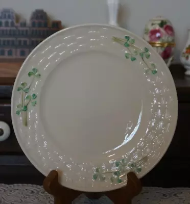 VINTAGE Belleek Shamrock Pattern Basket Weave Bread Plate Ireland • $20