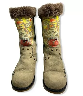 * Ed Hardy Boots 19fbs205w Women Boots Boots With Fur Winter Boots Size 6 • $38.85