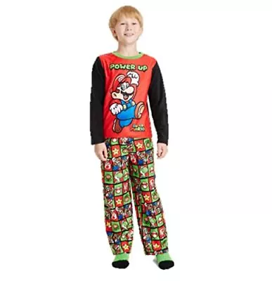 Mario Brothers Power Up Boy's 3-Pc Pajama Set With Socks Size S 6/7 • $18.99