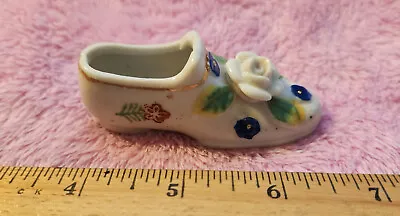MINIATURE SHOE Vintage Made In Occupied Japan Porcelain-Floral • $9.99