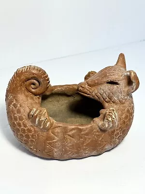 Rare Vintage Hand Made Whimsical Armadillo Terracotta Clay Planter Mexico • $47