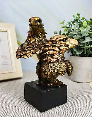 Ebros Gift 6  Tall Bald Eagle And Eaglet Head Bust Figurine With Black Pedestal • $21.99