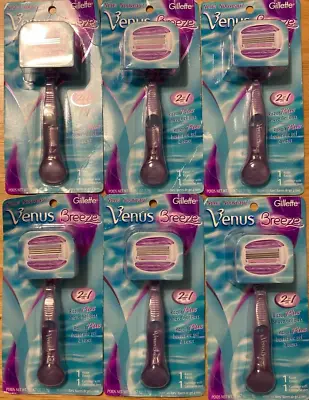 6 Gillette Venus Breeze 2 In 1 Razor Plus Shave Gel Bars Lot Set • $29.99