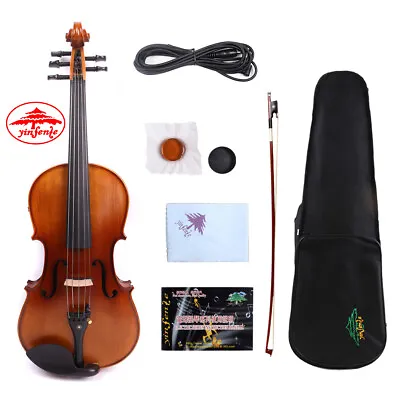 New 5 String Electric Violin 4/4 Maple Spruce Free Case Bow Ebony Fittings • $165