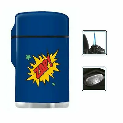 Blue Rubber Maxi Jet Zenga Lighter Refillable Lighter Windproof - ZAP Edition • £4.99