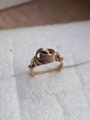 Vintage Beautiful 14K/583 GOLD Soviet USSR Ring Nodule RARE Perfec 4.74g Size 7 • $445