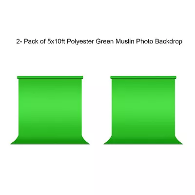 LS [2-Pack] 5X10 Polyester Green Muslin Photo Backdrop Background Screen • $20.98