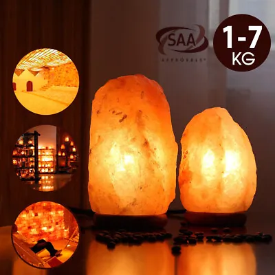 Himalayan Salt Lamp Natural Pink Crystal Rock Shape Night Light Kit 1-7 Kg AU • $20.58