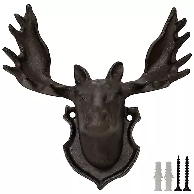 Woodside Cast Iron Wall Mounted Moose Head Ornament Decoration Sculpture • £9.99