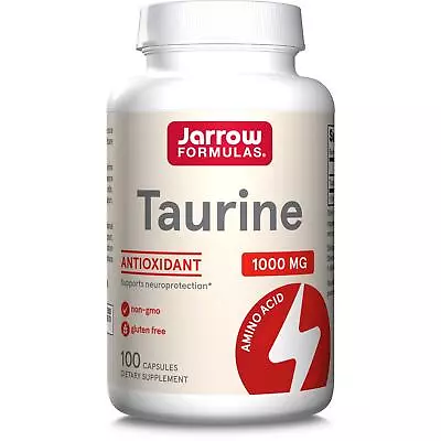 Jarrow Formulas Taurine 1000mg 100 Capsules Brain Health Eyes Nervous System • £14.21