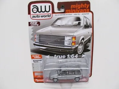 Autoworld - Mighty Minivans - Silver 1985 PLYMOUTH VOYAGER • $8.50