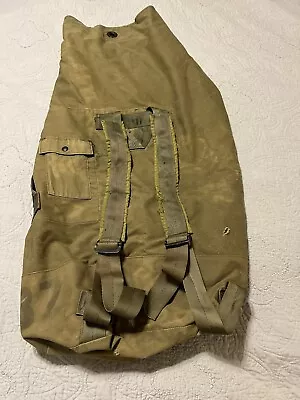 Vintage US Military Canvas Duffle Bag Backpack Drab Army Olive Green LARGE • $35