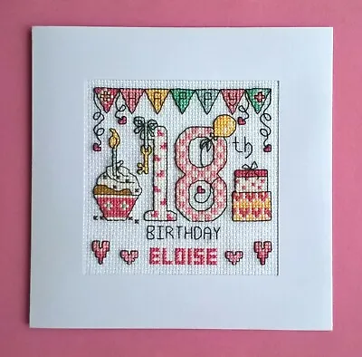 £9.99 • Buy Happy 18th Birthday Cross Stitch Card Kit