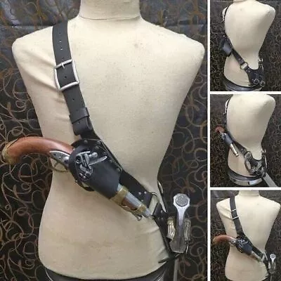 Pirate Baldric Gun Sword Holster Belt Shoulder Strap Medieval Leather Cosplay  • £5.99