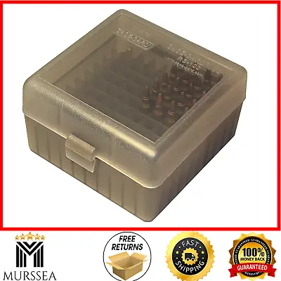 MTM RS-100 Round Flip-Top Rifle Ammo Box Storage Case Mag 22-250 17 204 223 • $7.91