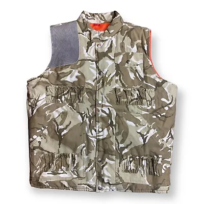 Reversible Hunting Vest Urban Woodland Camo & Blaze Orange Duck Shell Pockets • $20.99