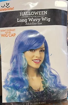 Long Barbie Style  Blue Aqua Mermaid Unicorn OmbrÉ Wig For Adults • $9.99