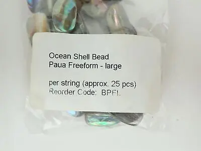 Lumea Paua Abalone Paua Freeform Shell Beads (Large) (Pack Of 25) • £24.40