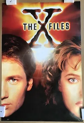 Original Vintage 1995 X Files Mulder Scully TV Show Poster 36  X 24 . Free Ship. • $21.99