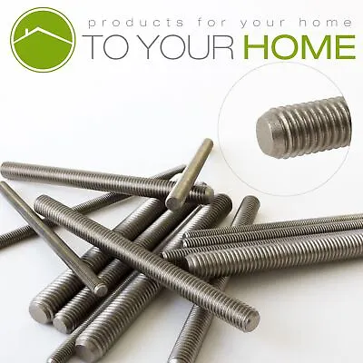 Fully Threaded Rods A2 Stainless Steel Bar Screws M10 DIN976 100mm To 1m • £6.98