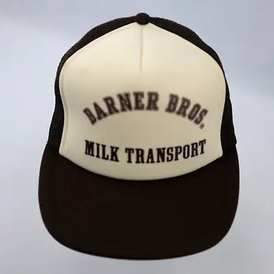 Vintage Barner Bros. Milk Transport Snapback Trucker Baseball Hat Cap Mesh • $17