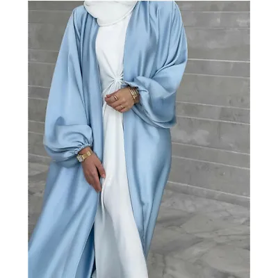Dubai Open Kimono Cardigan Abaya Maxi Dress Muslim Women Kaftan Dress Robe Arab • £29.98
