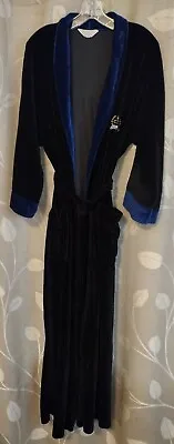 Christian Dior Monsieur Long Black Velvet Monogrammed Belted Robe Vintage • $60