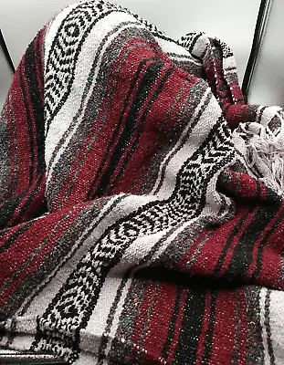 Molina Soft Woven Mexican Saddle Blanket Serape Yoga Throw Mexico 68  X 42  • £14.25