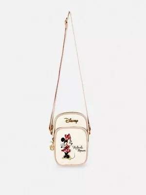 Disney X Primark Minnie Mouse Quilted Crossbody Bag Ecru Cream Women Mickey New • £13