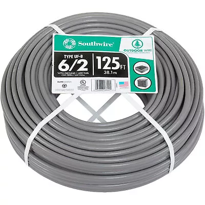 SouthWire 21469202 UF-B Underground Feeder Cable 6/2 AWG 125 Ft • $372.51