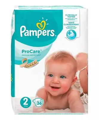 Pro-Care Essential Nappies - Size 2.  3kg- 6kg. 36 Nappies. • $13.96