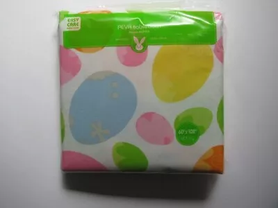 Easter/Spring Oblong Easter Egg Vinyl Tablecloth NIP 60” X 102” Oblong Seats • $9.99