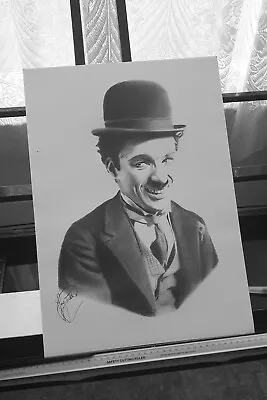 Charlie Chaplin Pencil Hand Drawn Art Print A3 Collectable Vintage Picture Fan • £20