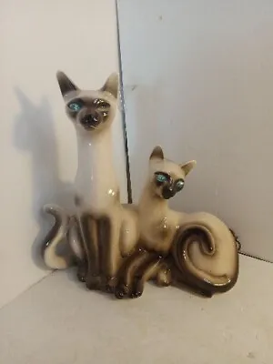 $124.47 • Buy Vintage Siamese Cats Ceramic Pottery Lamp Lane Co Van Nuys CA 1958