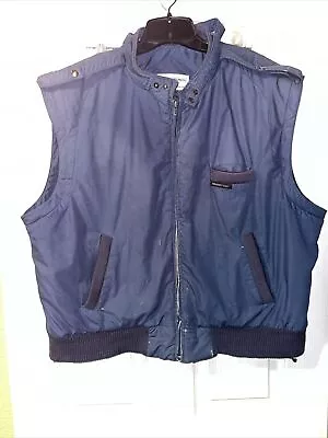 Vintage Members Only Puffer Vest Jacket Blue Size 42 ROUGH SHAPE (W27.5 L25.5) • $12