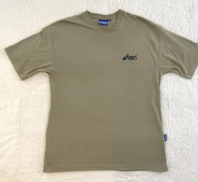 Vintage ASICS Running Thin V-neck T-shirt Adult Mens Size Small Vtg 90s • $12.95