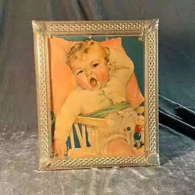  When The Sandman Comes  Vintage Framed Baby Art • $15