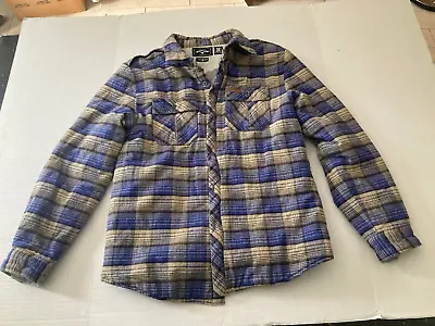 Elwood Jacket Sweater Men's Medium Heavy Insulated Plaid Blue Shirt • $0.99