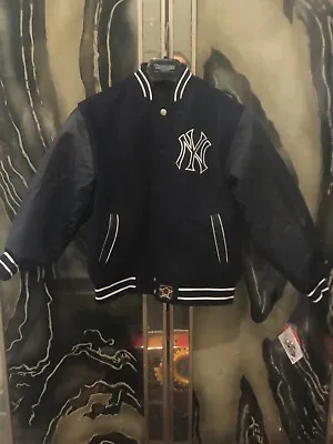 New York Yankees JH Designs Wool / Leather Reversible Jacket- - Boys Medium • $139.50