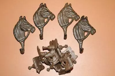 (16) Rustic Horse Cabinet Pulls & Horse Wall Hooks Cast Iron Lot Of 16 • $48.27