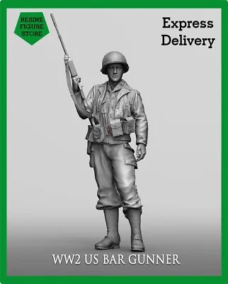 1/16 120mm Resin Figure Kit US Soldier Bar Gunner WWII Unpainted Unassembled • £21.42