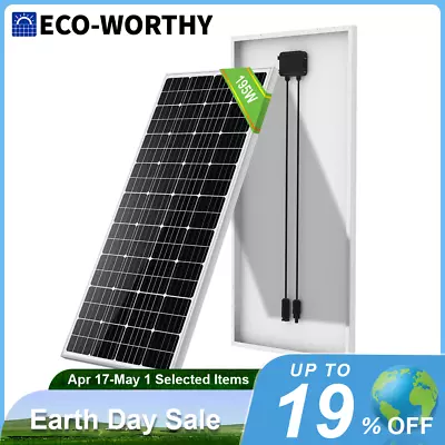 ECO-WORTHY 200W Watt Mono Solar Panel 12V Battery Charger Home Boat RV Off Grid • $123.98